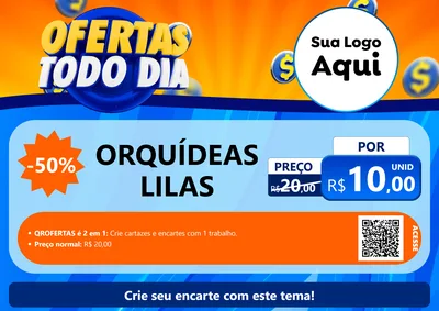 Modelo de Cartaz para Cartaz A4 Horizontal com o tema Ofertas Todo Dia para Floricultura e jardim