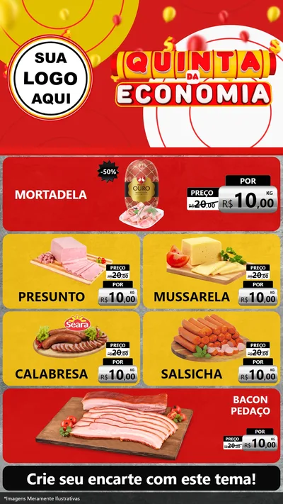 Modelo de TV para TV Vertical com o tema Quinta da Economia para Frios e Laticínios