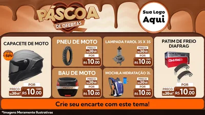 Modelo de TV para TV Horizontal com o tema Páscoa de Ofertas para Moto peças
