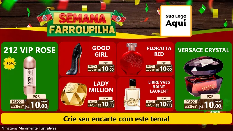 Modelo de TV para TV Horizontal com o tema Semana Farroupilha para Perfumes