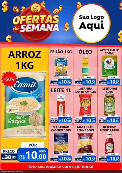 Modelo de Encarte para Encarte A4 Vertical com o tema Ofertas Da Semana para Supermercado