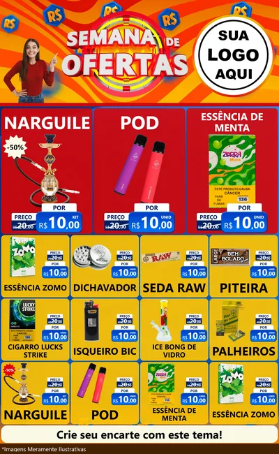 Modelo de Encarte para Encarte Grande com o tema Semana de Ofertas para Tabacaria