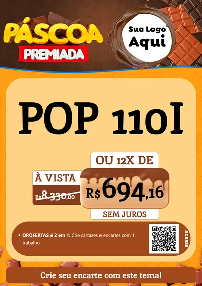Modelo de Cartaz para Cartaz A4 Vertical com o tema Páscoa Premiada para Concessionaria de Motos