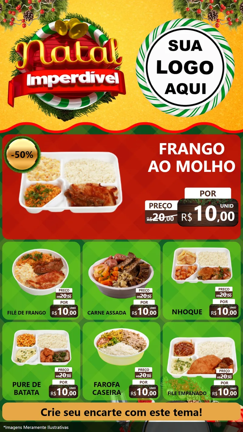 Modelo de Rede Social para Stories com o tema Natal Imperdível para Restaurante
