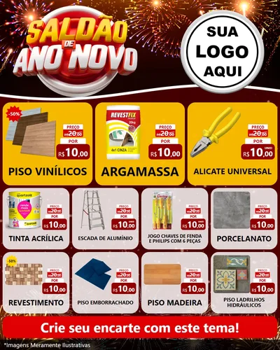 Modelo de Rede Social para Feed Instagram com o tema Saldão de Ano Novo para Material para Construção