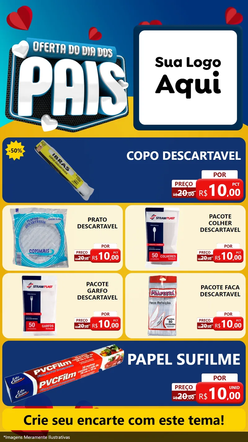 Modelo de TV para TV Vertical com o tema Oferta Do Dia Dos Pais para Embalagens