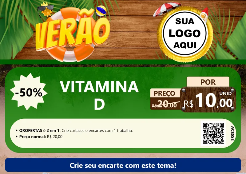Modelo de Cartaz para Cartaz A4 Horizontal com o tema Verão para Farmácia