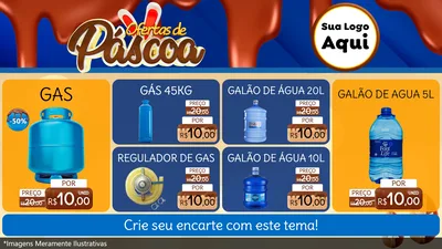 Modelo de TV para TV Horizontal com o tema Ofertas de Páscoa para Água e gás
