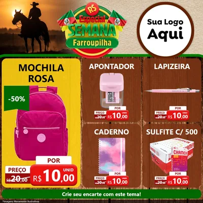 Modelo de Rede Social para Feed Facebook com o tema Especial Semana Farroupilha para Papelaria
