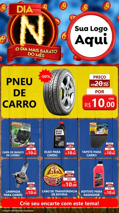 Modelo de Rede Social para Stories com o tema Dia N - O Dia Mais Barato Do Mês para Auto peças