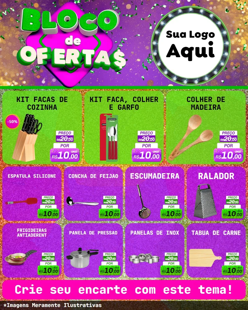 Modelo de Rede Social para Feed Instagram com o tema Bloco de Ofertas para Utilidades Domésticas