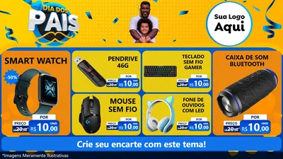 Modelo de TV para TV Horizontal com o tema Dia dos Pais para Informática