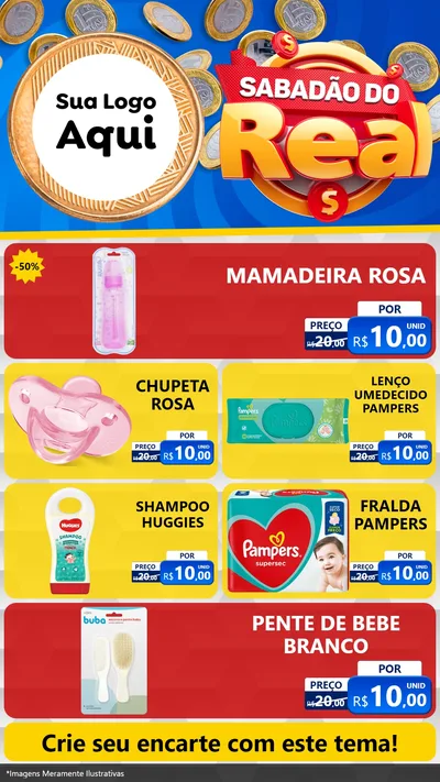 Modelo de TV para TV Vertical com o tema Sabadão do Real para Bebês