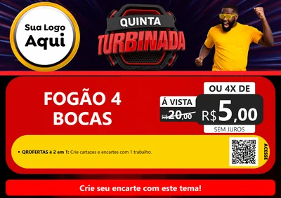 Modelo de Cartaz para Cartaz A4 Horizontal com o tema Quinta Turbinada para Móveis e Eletro