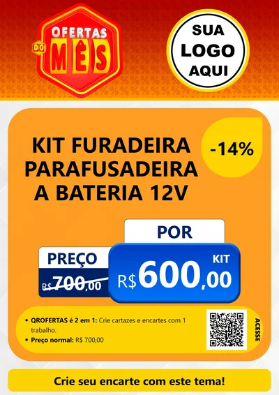 Modelo de Cartaz para Cartaz A4 Vertical com o tema Ofertas do Mês para Maquinas e Ferramentas