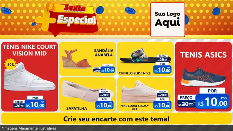 Modelo de TV para TV Horizontal com o tema Sexta Mais Especial para Calçados