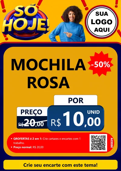 Modelo de Cartaz para Cartaz A4 Vertical com o tema Só Hoje! para Papelaria