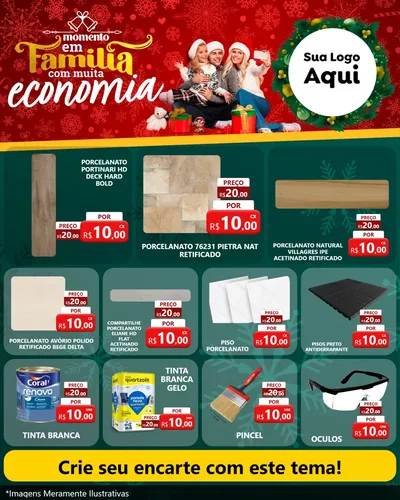 Modelo de Rede Social para Feed Instagram com o tema Momento em Família (Natal) para Pisos e revestimentos