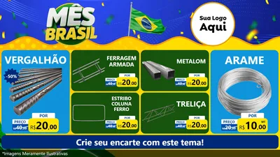 Modelo de TV para TV Horizontal com o tema Mês do Brasil para Ferragens