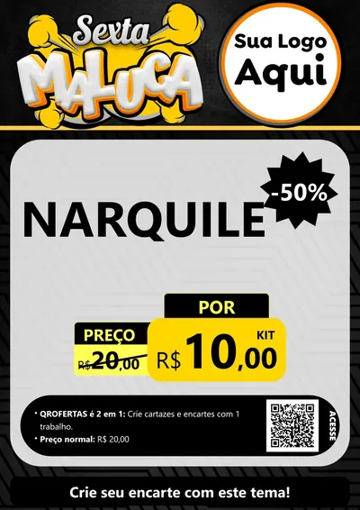 Modelo de Cartaz para Cartaz A4 Vertical com o tema Sexta Maluca para Tabacaria