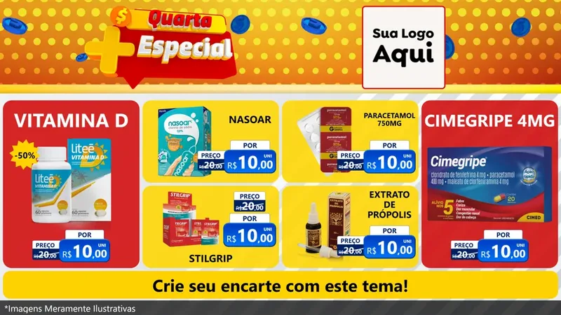 Modelo de TV para TV Horizontal com o tema Quarta Mais Especial para Farmácia