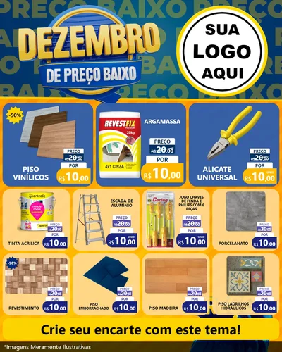 Modelo de Rede Social para Feed Instagram com o tema Dezembro de Preço Baixo para Material para Construção