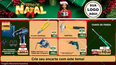 Modelo de TV para TV Horizontal com o tema Ofertas de Natal para Maquinas e Ferramentas
