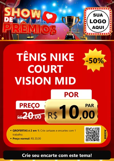 Modelo de Cartaz para Cartaz A4 Vertical com o tema Show de Prêmios para Calçados