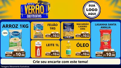 Modelo de TV para TV Horizontal com o tema Ofertas de Verão Quentíssimas para Supermercado
