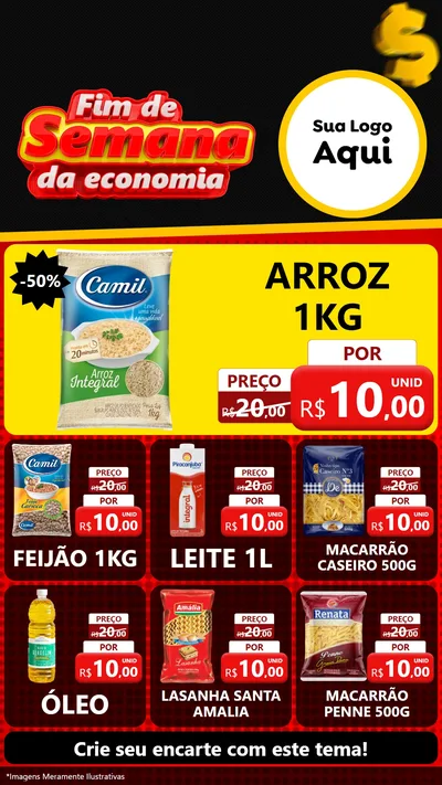 Modelo de Rede Social para Stories com o tema Fim de Semana da Economia para Supermercado