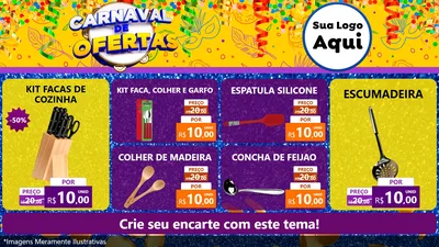 Modelo de TV para TV Horizontal com o tema Carnaval de Ofertas para Utilidades Domésticas