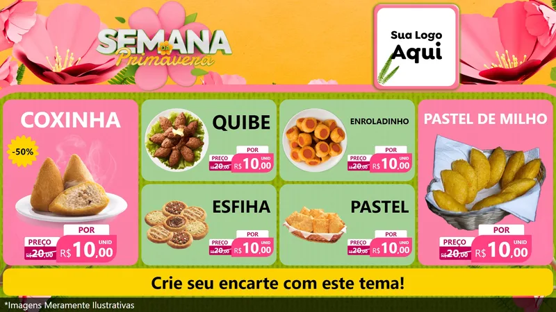 Modelo de TV para TV Horizontal com o tema Semana da Primavera para Salgadaria