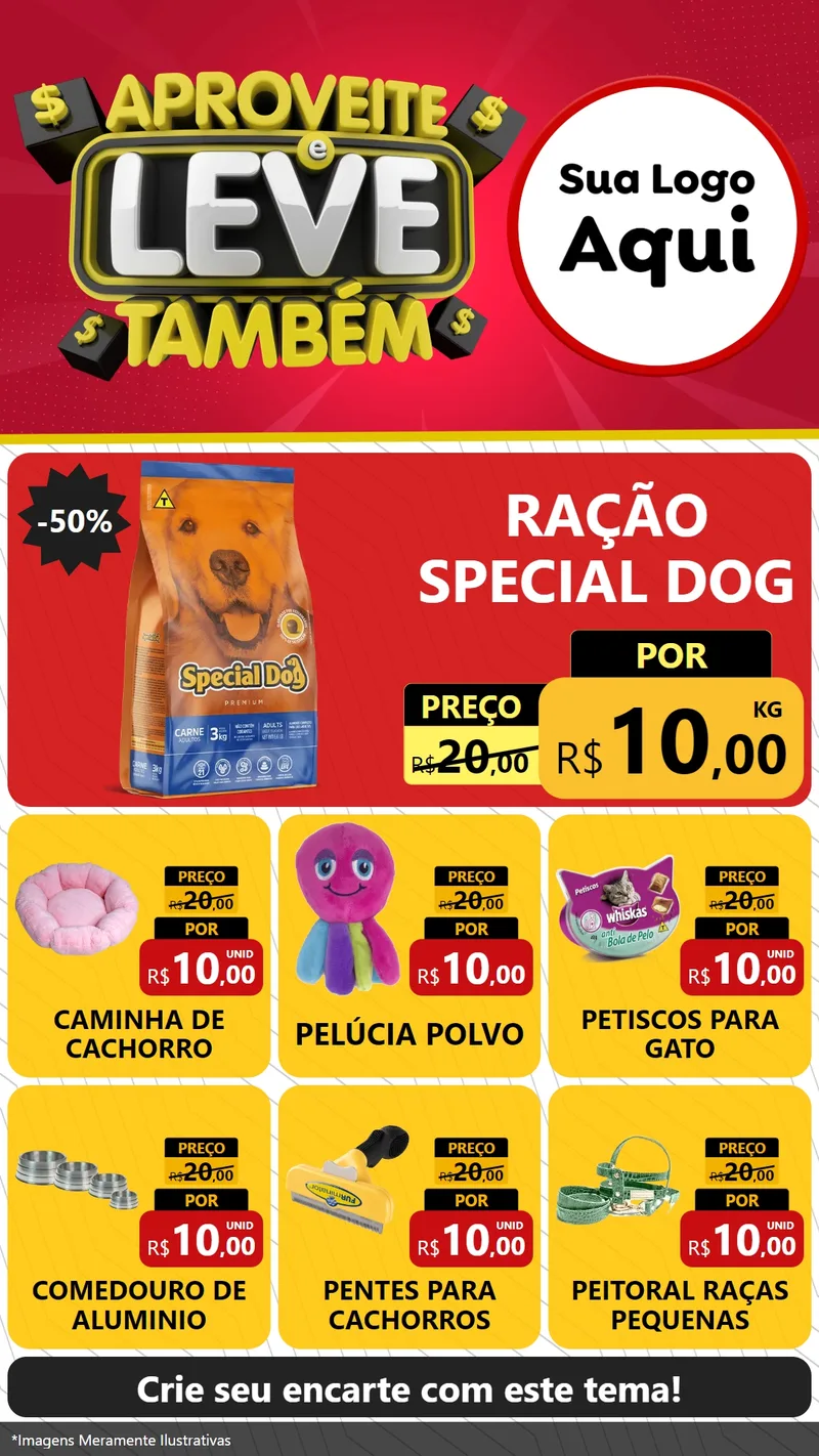 Modelo de Rede Social para Stories com o tema Aproveite e Leve Também para Pet Shop