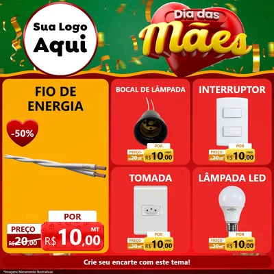 Modelo de Rede Social para Feed Facebook com o tema Dia das Mães para Materiais Elétricos