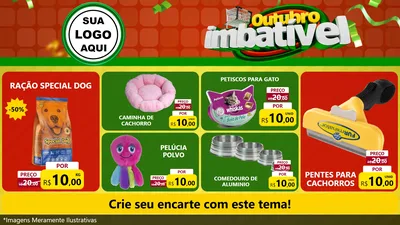 Modelo de TV para TV Horizontal com o tema Outubro Imbatível para Pet Shop