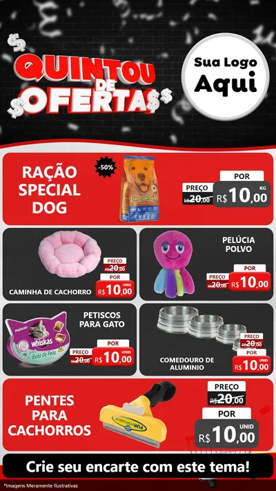 Modelo de TV para TV Vertical com o tema Quintou de Ofertas para Pet Shop