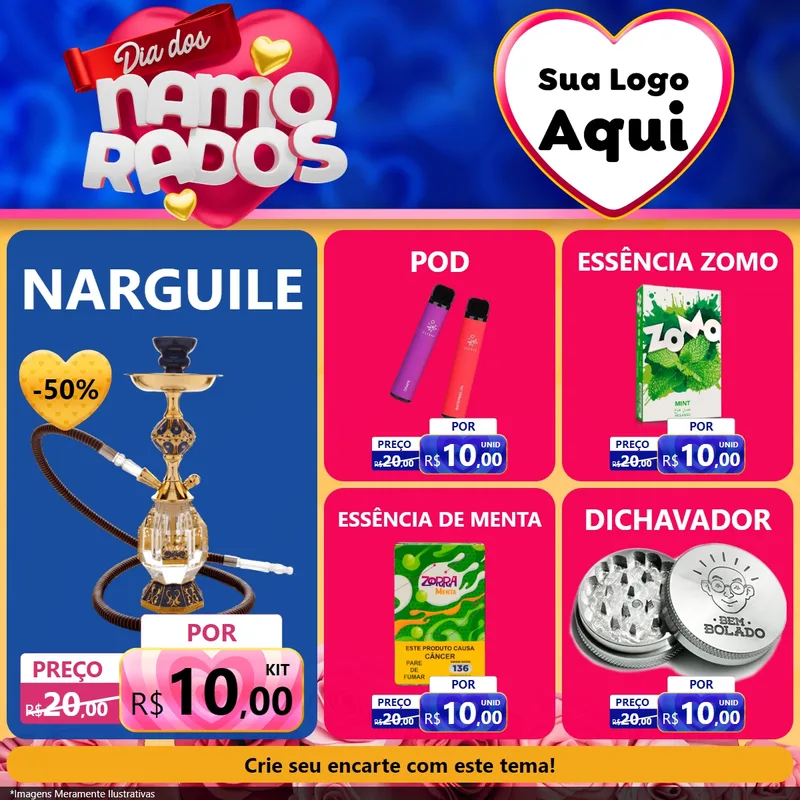 Modelo de Rede Social para Feed Facebook com o tema Dia dos namorados para Tabacaria