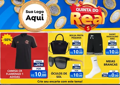 Modelo de Encarte para Encarte A4 Horizontal com o tema Quinta do Real para Roupas e acessórios