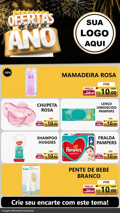 Modelo de TV para TV Vertical com o tema Ofertas de Fim de Ano para Bebês