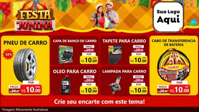 Modelo de TV para TV Horizontal com o tema Festa Junina para Auto peças