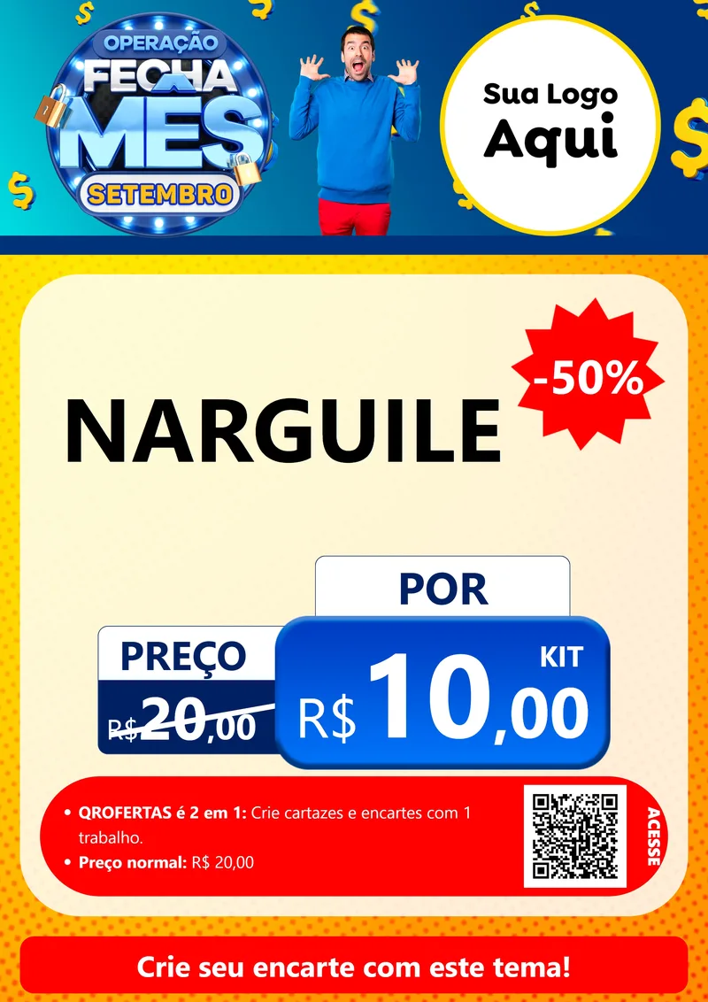 Modelo de Cartaz para Cartaz A4 Vertical com o tema Operação Fecha Mês Setembro para Tabacaria