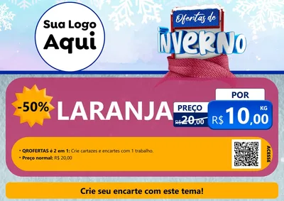 Modelo de Cartaz para Cartaz A4 Horizontal com o tema Ofertas de Inverno para Hortifrúti