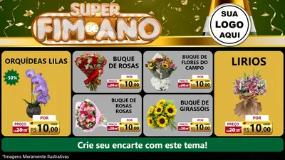Modelo de TV para TV Horizontal com o tema Super Fim de Ano para Floricultura e jardim