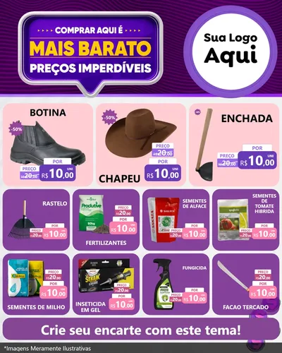 Modelo de Rede Social para Feed Instagram com o tema Mais Barato para Agropecuária