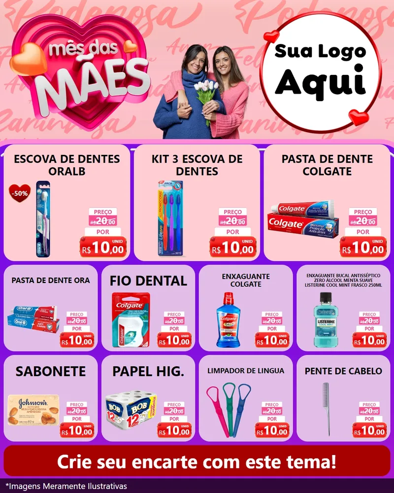 Modelo de Rede Social para Feed Instagram com o tema Mês Das Mães para Higiene Pessoal
