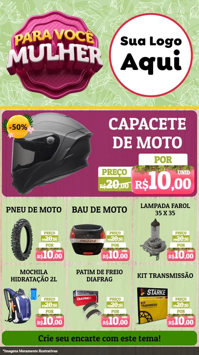 Modelo de Rede Social para Stories com o tema Para Você Mulher para Moto peças