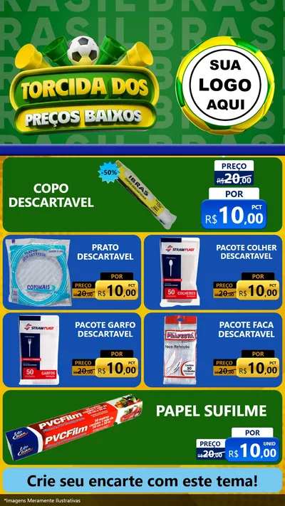 Modelo de TV para TV Vertical com o tema Torcida dos Preços Baixos para Embalagens