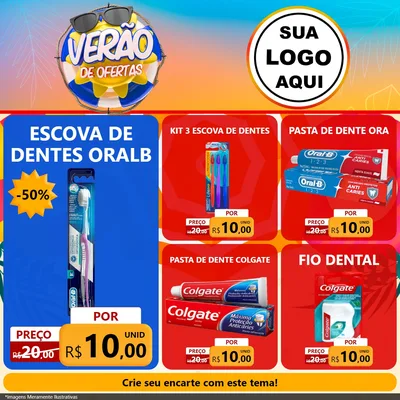 Modelo de Rede Social para Feed Facebook com o tema Verão de Ofertas para Higiene Pessoal