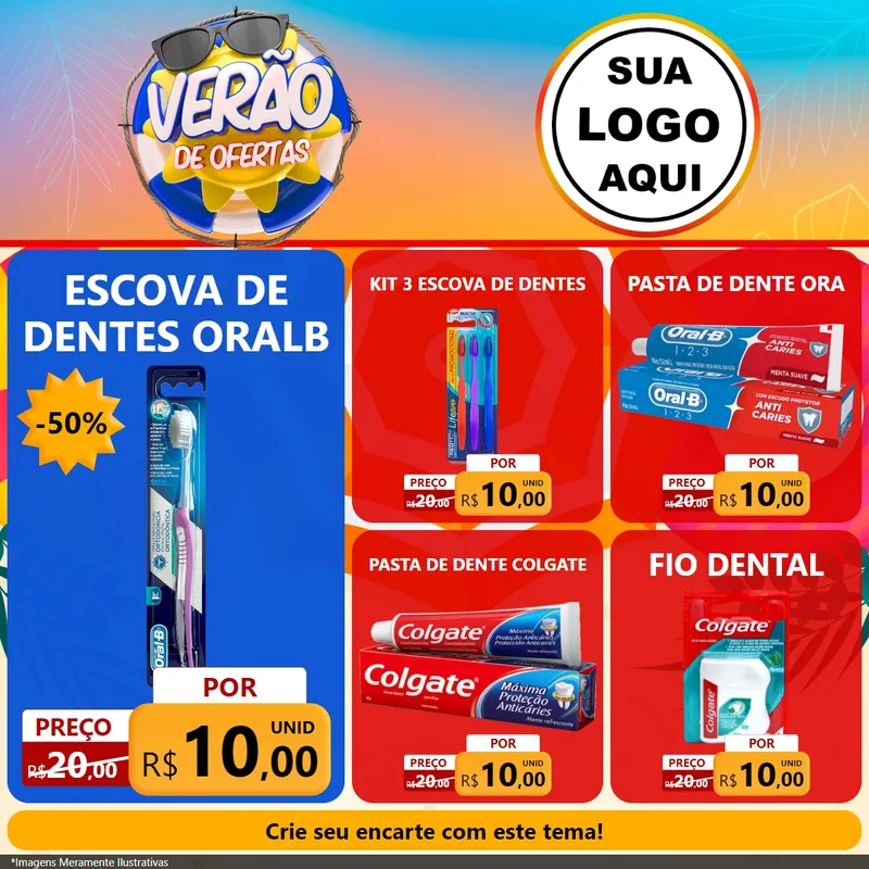 Modelo de Rede Social para Feed Facebook com o tema Verão de Ofertas para Higiene Pessoal