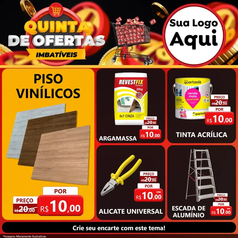 Modelo de Rede Social para Feed Facebook com o tema Quinta de Ofertas Imbatíveis para Material para Construção